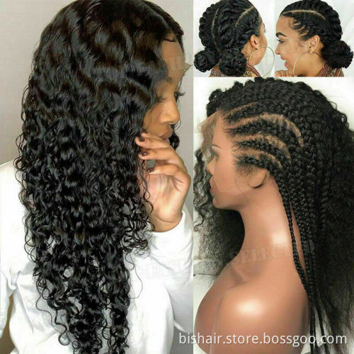 Wholesale Full Cuticle 100%  Human Hair Wig Brazilian Afro Kinky Curly Lace Front Virgin Human Hair Lace Wigs For Woman